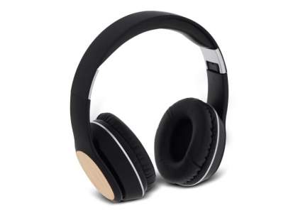Beautiful wireless and foldable headphone with a bamboo inlay. The ear cushions make the headphones comfortable to wear.