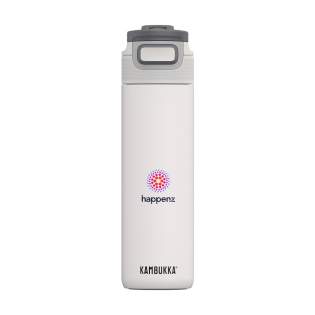 Vacuümgeïsoleerde 18/8 RVS waterfles van het merk Kambukka® • excellente kwaliteit • houdt koude dranken tot 21 uur lang op temperatuur • 3-in-1 dop met 2 drinkposities: even drukken en snel een slok nemen of volledig openen om, zonder knoeien, net zo comfortabel te drinken als uit een mok • gemakkelijk te reinigen dankzij Snapclean®: met één handeling verwijder je het binnenste mechanisme • universele dop: past ook op andere Kambukka® drinkflessen • het deksel is vaatwasserbestendig - de fles met de hand afwassen • handige rubberen grip • antislipbodem • 100% lekvrij • inhoud 600 ml. Het deksel is ontworpen voor het snel drinken van koude dranken en is derhalve niet geschikt voor het drinken van hete en warme dranken.     VOORRAAD INFORMATIE: Tot 1.000 stuks beschikbaar binnen 10 werkdagen. Uitzonderingen voorbehouden.