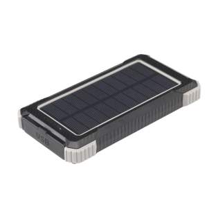 Stoere outdoor solar 10.000 mAh powerbank met een behuizing van gerecycled ABS met beschermende siliconen stootranden op de hoeken. Voorzien van een solar panel, LED indicatielampjes, LED zaklamp en inklapbaar ophangoog. Spatwaterdicht en stofbestendig. Geschikt voor het opladen van de meest gangbare smartphones, en andere devices. Input: Type-C1 DC5V/2.1A. Output: DC 5V 2A. 2 x USB-A poort en 2 x USB-C poort. Input solar: 100 MAh. Oplaadtijd op zonneenergie ca. 50 uur. De ideale oplader voor buitenactiviteiten. Inclusief USB-C/USB-C oplaadkabel en gebruiksaanwijzing. RCS-gecertificeerd. Totaal gerecycled materiaal 20%. Per stuk in doosje. Stoere outdoor solar 10.000 mAh powerbank met een behuizing van gerecycled ABS met beschermende siliconen stootranden op de hoeken. Voorzien van een solar panel, LED indicatielampjes, LED zaklamp en inklapbaar ophangoog. Spatwaterdicht en stofbestendig. Geschikt voor het opladen van de meest gangbare smartphones, en andere devices. Input: Type-C1 DC5V/2.1A. Output: DC 5V 2A. 2 x USB-A poort en 2 x USB-C poort. Input solar: 100 MAh. Oplaadtijd op zonneenergie ca. 50 uur. De ideale oplader voor buitenactiviteiten. Inclusief USB-C/USB-C oplaadkabel en gebruiksaanwijzing. RCS-gecertificeerd. Totaal gerecycled materiaal 20%. Per stuk in doosje.
