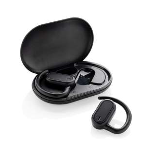 Ecouteurs sans fil au design unique, fabriquées en ABS recyclé certifié RCS (Recycled Claim Standard). Les écouteurs ne pénètrent pas dans l'oreille mais sont portés sur l'oreille, ce qui vous permet d'entendre votre environnement tout en écoutant de la musique. Contenu recyclé total : 58 % sur la base du poids total de l'article. La certification RCS garantit une chaîne d'approvisionnement entièrement certifiée pour les matériaux recyclés. Les écouteurs parfaitement adaptés sont dotés d'une batterie de 30 mAh et peuvent être rechargés dans l'étui de charge de 200 mAh en 1,5 heure. La durée d'écoute à volume moyen est d'environ 5 heures. Avec BT 5.3 pour une connexion optimale. Distance de fonctionnement jusqu'à 10 mètres. Avec micro et écouteur. Câble de chargement en TPE recyclé certifié RCS inclus. Emballé dans un emballage kraft FSC® mix. Article et accessoires 100% sans PVC.<br /><br />PVC free: true Ecouteurs sans fil au design unique, fabriquées en ABS recyclé certifié RCS (Recycled Claim Standard). Les écouteurs ne pénètrent pas dans l'oreille mais sont portés sur l'oreille, ce qui vous permet d'entendre votre environnement tout en écoutant de la musique. Contenu recyclé total : 58 % sur la base du poids total de l'article. La certification RCS garantit une chaîne d'approvisionnement entièrement certifiée pour les matériaux recyclés. Les écouteurs parfaitement adaptés sont dotés d'une batterie de 30 mAh et peuvent être rechargés dans l'étui de charge de 200 mAh en 1,5 heure. La durée d'écoute à volume moyen est d'environ 5 heures. Avec BT 5.3 pour une connexion optimale. Distance de fonctionnement jusqu'à 10 mètres. Avec micro et écouteur. Câble de chargement en TPE recyclé certifié RCS inclus. Emballé dans un emballage kraft FSC® mix. Article et accessoires 100% sans PVC.<br /><br />PVC free: true