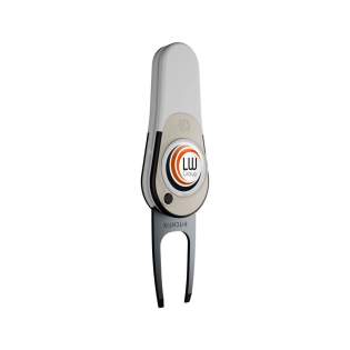 Leichte, automatische klappbare Pitchgabel aus hochwertigem ABS-Kunststoff, inkl. magnetischem Golfballmarker mit Doming Leichte, automatische klappbare Pitchgabel aus hochwertigem ABS-Kunststoff, inkl. magnetischem Golfballmarker mit Doming