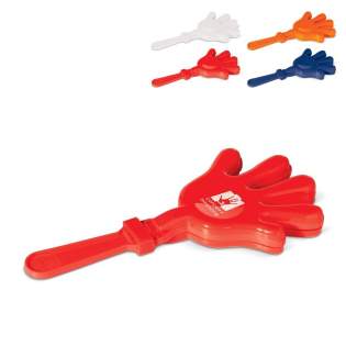 Hand clapper to turn every game into a party. Moving this clapper back and forth creates a sound that can encourage your favorite team.