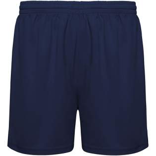 Sports shorts without inner slip and ajustable elastic waist with drawcord. Breathable piqué fabric, easy to wash and dry. Removable label. Technical fabric.