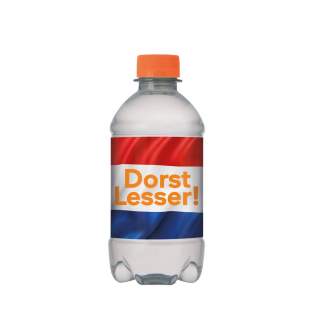 330 ml natural spring water in an R-PET bottle with screw cap.