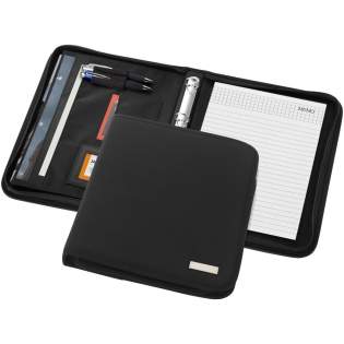 Conférencier avec fermeture zippée, passant pour stylo, poches pour documents et bloc-notes de 20 pages à lignes. Stylo et accessoires non fournis. Conférencier avec fermeture zippée, passant pour stylo, poches pour documents et bloc-notes de 20 pages à lignes. Stylo et accessoires non fournis.