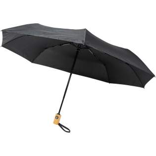 Automatische opvouwbare paraplu met een gerecyclede PET pongee polyester doek. Stevige metalen schacht en een hoogwaardig frame met glasvezel baleinen, die maximale flexibiliteit bieden bij winderige omstandigheden. Wordt geleverd met een hoesje en past gemakkelijk in een handtas of rugzak voor eenvoudig meenemen. Samen met het houten handvat en de gerecyclede PET pongee polyester doek is het een duurzamere keuze. Verkrijgbaar in een breed scala aan eigentijdse kleuren met een groot decoratieoppervlak op elk van de panelen. Automatische opvouwbare paraplu met een gerecyclede PET pongee polyester doek. Stevige metalen schacht en een hoogwaardig frame met glasvezel baleinen, die maximale flexibiliteit bieden bij winderige omstandigheden. Wordt geleverd met een hoesje en past gemakkelijk in een handtas of rugzak voor eenvoudig meenemen. Samen met het houten handvat en de gerecyclede PET pongee polyester doek is het een duurzamere keuze. Verkrijgbaar in een breed scala aan eigentijdse kleuren met een groot decoratieoppervlak op elk van de panelen.