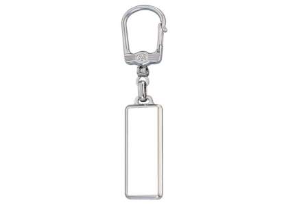Metal rectangle keyring with double sided doming.