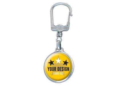 Metal round keyring with double sided doming.