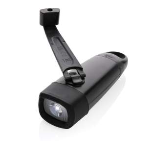 Extra felle zaklamp met dynamo gemaakt van RCS-gecertificeerd gerecycled ABS-plastic. Totale gerecyclede inhoud: 30% op basis van het totale gewicht van het artikel. RCS-certificering garandeert een volledig gecertificeerde toeleveringsketen van de gerecyclede materialen. De zaklamp maakt gebruik van een oplaadbare A-klasse 620 mAh lithiumbatterij, dus je hoeft de batterijen niet te vervangen. Gewoon opladen via je USB-poort. 120 lumen LED-licht. Met type C-poort voor opladen. Gebruikstijd op één lading: 2 uur. De zwengel kan worden gebruikt om energie toe te voegen in geval van nood.<br /><br />Lightsource: Cree™ LED<br />LightsourceQty: 1<br />PVC free: true Extra felle zaklamp met dynamo gemaakt van RCS-gecertificeerd gerecycled ABS-plastic. Totale gerecyclede inhoud: 30% op basis van het totale gewicht van het artikel. RCS-certificering garandeert een volledig gecertificeerde toeleveringsketen van de gerecyclede materialen. De zaklamp maakt gebruik van een oplaadbare A-klasse 620 mAh lithiumbatterij, dus je hoeft de batterijen niet te vervangen. Gewoon opladen via je USB-poort. 120 lumen LED-licht. Met type C-poort voor opladen. Gebruikstijd op één lading: 2 uur. De zwengel kan worden gebruikt om energie toe te voegen in geval van nood.<br /><br />Lightsource: Cree™ LED<br />LightsourceQty: 1<br />PVC free: true