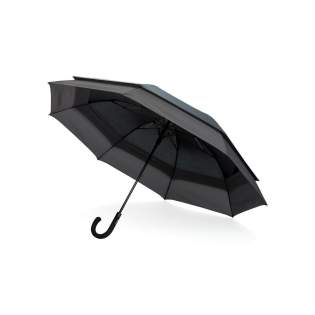 Parapluie à ouverture automatique et fermeture manuelle conçu pour être à la fois compact et spacieux, offrant une protection suffisante contre la pluie. Lorsqu'il est plié, il est aussi petit et léger qu'un parapluie de taille 23", ce qui le rend facile à transporter. Lorsqu'il est ouvert, le parapluie se déploie automatiquement pour atteindre une taille de 27 pouces, offrant ainsi une protection suffisante pour deux personnes. Il est doté d'un manche en métal, de baleines en fibre de verre et d'embouts en PP, ainsi que d'une poignée noire mate. La fonction anti-tempête garantit que vous resterez au sec. Fabriqué avec le traceur AWARE™ qui valide l'utilisation authentique de matériaux recyclés. 100 % polyester recyclé 190T pongé. 2 % des recettes de chaque produit Aware™ vendu seront reversés à Water.org.<br /><br />UmbrellaMechanism: Ouvrir automatiquement, fermer manuellement<br />IsStormproof: true Parapluie à ouverture automatique et fermeture manuelle conçu pour être à la fois compact et spacieux, offrant une protection suffisante contre la pluie. Lorsqu'il est plié, il est aussi petit et léger qu'un parapluie de taille 23", ce qui le rend facile à transporter. Lorsqu'il est ouvert, le parapluie se déploie automatiquement pour atteindre une taille de 27 pouces, offrant ainsi une protection suffisante pour deux personnes. Il est doté d'un manche en métal, de baleines en fibre de verre et d'embouts en PP, ainsi que d'une poignée noire mate. La fonction anti-tempête garantit que vous resterez au sec. Fabriqué avec le traceur AWARE™ qui valide l'utilisation authentique de matériaux recyclés. 100 % polyester recyclé 190T pongé. 2 % des recettes de chaque produit Aware™ vendu seront reversés à Water.org.<br /><br />UmbrellaMechanism: Ouvrir automatiquement, fermer manuellement<br />IsStormproof: true
