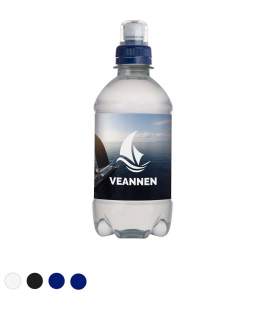 330 ml natuurlijk bronwater in een R-PET fles met sportdop.