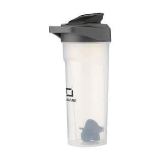 Practical, BPA-free plastic protein shaker for mixing protein drinks and sports drinks. Sophisticated design with grip, carrying strap and special shaker ball for evenly mixing and dissolving the contents. Each cup features a measuring scale. Perfect when on the go, at home or in the gym. Capacity 600 ml.