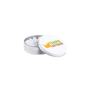 White colour round tin filled with approx. 18 gram Tic Tac fresh mints