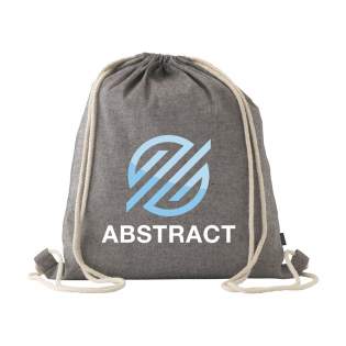 WoW! Backpack made of 100% recycled, blended cotton (180 g/m²). With drawstrings. GRS-certified. Capacity approx. 8 litres. If you choose this product, you choose sustainable cotton. This cotton is recycled. As a result, the colour may vary per product.