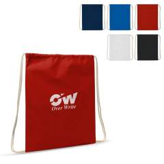 Drawstring bag made of OEKO-TEX® Standard 100 certified cotton. The cotton ropes give this rucksack a natural look.