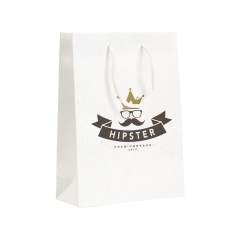 WoW! Sac cadeau en papier robuste (taille M) fabriqué à partir de papier recyclé avec des fibres de paille (180 g/m²). En raison de l'utilisation de fibres naturelles, chaque sac est unique et les irrégularités du papier sont visibles. Cela donne au produit un bel aspect naturel. Chaque sac est dotés de deux poignées de transport courtes en papier tissé, d'un fond plié et d'un pli latéral. Convient à toutes sortes de fins promotionnelles. Aucun arbre n'a été abattu pour la production de ce sac.