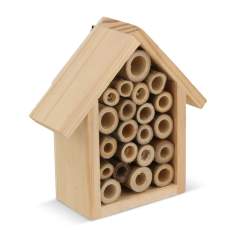 Introducing our Bee Station – a charming house-shaped sanctuary for our pollinator friends. Crafted from wood, it provides shelter and support for bees, promoting biodiversity and eco-conscious gardening.