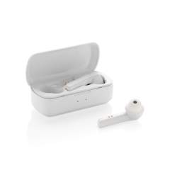 Ecouteurs en ABS avec technologie BT 5.0 pour connexion facile (jusqu’à 10m) et une qualité d’écoute parfaite. Batterie 35 mAh pour 3 heures d’écoute et peut être rechargé en 1 heure dans le boîtier de charge de 500 mAh. Livré avec des embouts de différentes tailles. Avec fonction micro et prise d’appel.<br /><br />HasBluetooth: True<br />PVC free: true