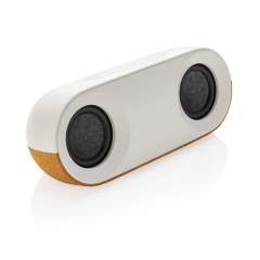 10W wireless speaker made with FSC® 100% cork and RCS (Recycled Claim Standard) certified recycled ABS. Total recycled content: 25% based on total item weight. RCS certification ensures a completely certified supply chain of the recycled materials.The speaker is equipped with a 1200 mAh battery to ensure up to 10 hours of playing time and BT5.3 for smooth connection with clear sound. Connection range up to 10 metres. With mic and pick up function to answer calls. Packed in FSC mix FSC® box. Including RCS certified recycled TPE charging cable. Item and accessories 100% PVC free.<br /><br />HasBluetooth: True<br />NumberOfSpeakers: 2<br />SpeakerOutputW: 10.00<br />PVC free: true