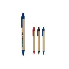Bio-paper ball pen with coloured parts, X20 refill with blue writing ink.