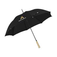 WoW! Regenschirm mit einem RPET 190T Pongee-Polyester-Bespannung. Dieser Regenschirm hat einen Metallschaft und ein Gestell aus Glasfaser. Mit Holzgriff und Klettverschluss. RCS-zertifiziert. Recyceltes Material insgesamt: 16%.