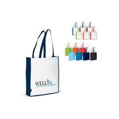 Non-woven carrier bag with long handles. Can also be used as a shoulder bag. Large print area.