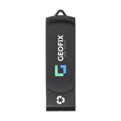 ECO USB stick (version 2.0) made from recycled ABS. For the safe and handy storage and transport of files. Ready for immediate use due to the practical "Plug & Play" system. Compatible with Windows, Mac and Linux. Each item is supplied in an individual brown cardboard box. The price includes a one colour imprint on one side of the product.