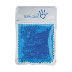 Chaufferette transparente réutisable et souple remplie de billes de gel. Ce produit peut être utilisé aussi bien pour le froid que pour le chaud. Mode d'emploi inclus.