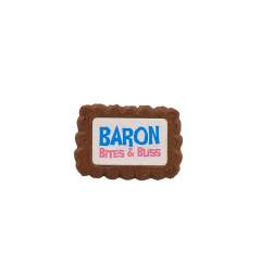 cocoa biscuit, approx. 5 grams with a full colour print on the cookie