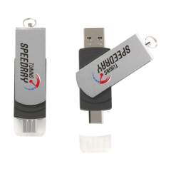 Stick mit 2 Seiten: an der einen Seite USB (Version 3.0) für die sichere und nützliche Aufbewahrung sowie den Transport von Daten und auf der anderen Seite ein Anschluss Typ-C (dem neuen Standard) mit Verschlusskappe, als Aufbewahrung für Daten von Smartphones und Tablets. Mit einem Handgriff wird der ABS USB Stick durch die Metallvorderseite abgeschirmt, die optimalen Schutz gewährt. Mit Schlüsselring. Kompatibel mit 2.0 und 3.0 USB-Ports, PCs und Macs. Bis zu 10-mal schnellere Lese-/Schreibzugriffe bei der Nutzung eines 3.0 Ports. Bereit für sofortige Nutzung durch "Plug & Play"-System. Nutzbar mit Windows, Mac oder Linux. Pro Stück in einer Verpackung. Der Preis ist inklusive Aufdruck in 1 Farbe auf 1 Seite.
