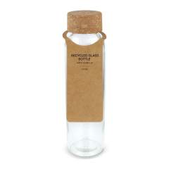 Diese Flasche kombiniert Funktionalität mit einem minimalistischen Design, gepaart mit einem natürlichen Korkdeckel. 