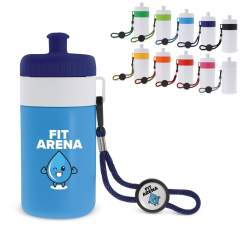 Hochwertige Sportflasche im Toppoint-Design mit Halteschlaufe und Plättchen für ein Doming. Ideal zur Personalisierung. Die Flasche wird in Europa produziert und ist BPA-frei und 100% auslaufsicher. Dank des weichen Squeeze-Materials lässt sich die F...