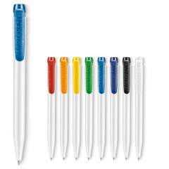 Pens are one of the worst culprits for spreading germs. Certified by ISO 22196 norm. It is the promotional pen for companies in the medical and paramedical industry, and it is also highly suitable for schools, public places, hospitals, and bars. This IProtect pen comes with a white body and coloured clip. Including a X20 refill with blue writing ink. The pen has a pusher mechanism and is made of ABS with zinc ions, made in Europe.
