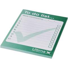Weißer Desk-Mate® A6 Notizblock mit 80g/m2 Papier. Vollfarbdruck auf jedem Blatt möglich. Erhältlich in 3 Größen: 25, 50, 100 Blatt.