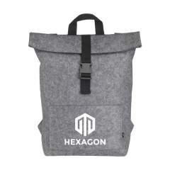 WoW! Rugged, practical urban ‘roll-top’ backpack made from sturdy RPET felt. The backpack has a large inner compartment and a pocket on the front. With carrying strap, roll closure and handy click system at the top. GRS-certified. Total recycled material: 80%. Capacity approx. 15 litres. WoW! Rugged, practical urban ‘roll-top’ backpack made from sturdy RPET felt. The backpack has a large inner compartment and a pocket on the front. With carrying strap, roll closure and handy click system at the top. GRS-certified. Total recycled material: 80%. Capacity approx. 15 litres.