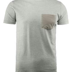T-shirt met ronde hals met borstzak in contrasterende kleur.
