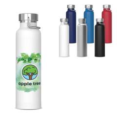 Double walled vacuum insulated drinking bottle. This 100% leak-proof bottle keeps drinks at the same tempreture for longer thanks to the vacuum in between the walls. Drinks will stay warm for up to 12 hours and/or cold up to 24 hours. Powder coating ... Double walled vacuum insulated drinking bottle. This 100% leak-proof bottle keeps drinks at the same tempreture for longer thanks to the vacuum in between the walls. Drinks will stay warm for up to 12 hours and/or cold up to 24 hours. Powder coating ...