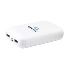 Petit, léger et très puissant. Ce powerbank est en ABS recyclé, avec une batterie au lithium polymère intégrée de 10 000 mAh, il fournit une charge sans fil d'une puissance de 5 W. Ce chargeur externe de poche vous permet de recharger facilement votre téléphone lors de vos déplacements. Les dispositifs peuvent être chargés via les deux ports USB ou en utilisant la fonction de charge sans fil intégrée d'une puissance de 5 W. Cette fonction convient aux dispositifs mobiles qui disposent d'un chargement sans fil QI. Entrée : 5 V / 2 A. 2x sortie : 5 V / 2 A. Sortie sans fil : 5 W. Avec des voyants lumineux et un bouton marche / arrêt. Comprend un câble de charge avec USB-C vers  USB-C et un mode d'emploi. Par pièce dans une boîte.