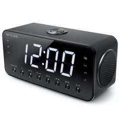 Beautiful design clock radio in a sturdy version with Jumbo display and USB charging function. With this clock radio it is almost impossible to miss the time. A super large 1.8" dimmable LED display ensures that the time is easy to read. With the dual alarm you can be woken up at 2 times by the radio or buzzer function. Of course, the sleep, snooze and NAP function are also included. The radio has 20 preset stations so that you can always tune into your favorite radio station at the touch of a button. The connection of an external device is also possible thanks to the existing AUX connection. And if all this isn't crazy enough, you can charge your phone using the USB connection. The Muse M-192 CR works on mains power. In addition, this alarm clock is equipped with a back-up facility (battery), in the unlikely event that the power fails, the settings will be saved.