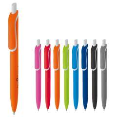 Ein Toppoint Design-Kugelschreiber, der durch die Soft-Touch-Oberfläche sehr elegant ist. Das recycelte Material macht diesen Stift zur nachhaltigen Alternative zum normalen Stift.
