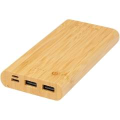 Die 10.000-mAh-Powerbank ist aus Bambus gefertigt und verfügt über einen EIN/AUS-Touch-Button und 4 LED-Anzeigen für die verbleibende Batteriekapazität. Micro-USB-Eingang 5V/2A, Typ-C-Eingang 5V/3A, Typ-C-Ausgang 5V/3,1A max, dualer USB-A-Ausgang 5V/3,1A max, Gesamtleistung 15,5 W. Geliefert mit einem 30 cm langen TPE-3A-Typ-C-auf-Typ-C-Ladekabel, einer Bedienungsanleitung und einer Geschenkbox aus Kraftpapier. Da es sich bei Bambus um ein Naturprodukt handelt, kann es bei den Artikeln zu leichten Farb- und Größenabweichungen kommen, die sich auf das endgültige Ergebnis der Werbeanbringung auswirken können. 