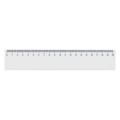 White synthetic 20cm ruler.