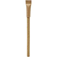 Stylo à bille en papier recyclé avec capuchon. Longueur d'écriture +/- 700 m. La couleur du papier recyclé peut varier.