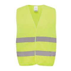 Gilet haute visibilité de signalisation conçu pour les personnes dont la taille est comprise entre 164 et 198 cm. Ce gilet offre un large espace de marquage sur le devant et le dos, ce qui le rend idéal pour un usage professionnel où la visibilité est primordiale. Il est doté d'un fond fluorescent et de bandes réfléchissantes, ce qui le rend conforme à la norme EN ISO 20471:2013+A1:2016. De plus, les vêtements sont marqués du symbole CE pour affirmer leur conformité au règlement européen 2016/425/UE, le classant dans la catégorie II des équipements de protection individuelle. Fabriqué avec du PET recyclé certifié GRS. Contenu recyclé total : 67 % sur la base du poids total de l'article. La certification GRS garantit une chaîne d'approvisionnement entièrement certifiée pour les matériaux recyclés.