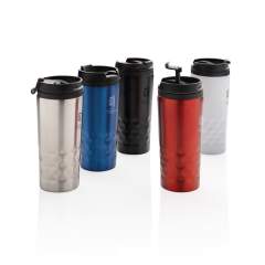 Trendy roestvrijstalen mok met geometrisch patroon. PP binnenzijde. Met de hand afwasbaar. Inhoud 300ml.<br /><br />HoursHot: 3<br />HoursCold: 6