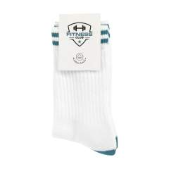 Comfortable sports socks from the Kingly brand. These durable, high-quality socks are made from premium upcycled yarn sourced from textile waste and consist of a blend of 85% upcycled cotton, 12% regenerated polyamide from post-consumer material and 3% elastane. They have a snug, comfortable fit, a full terry lining for extra comfort throughout the day and reinforced heel and toe areas for extra durability.    The socks can be personalised with a knitted, customised design in up to 6 colours. Choose from 6 yarn colours of upcycled cotton and 50 colours of regenerated polyamide. Each pair is packed with a recycled label that can be printed with your own full-colour design - creating socks that perfectly match your brand identity.    Available sizes M (36-39) and L (40-46). Minimum order quantity: 50 pairs per size and per design.    OEKO-TEX and GRS-certified. Made in Europe.    EXTRA INFO: The specified PMS colours are approximated as closely as possible with the available yarns. Due to material differences, an exact colour match cannot be guaranteed.