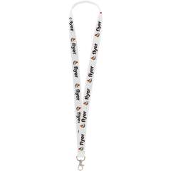 Lanyard made from strong woven polyester. Supplied with a metal carabiner. Including full-colour sublimation print. Made in Europe.