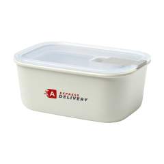 Space-saving plastic food container with a click lid, from the Mepal brand. 100% recyclable. With just one click the box becomes leakproof and airtight. Perfect for storing leftovers, pre-cut vegetables and salads, but also for heating meals. The transparent lid allows you to see at a glance what is in this stackable box. Compact and easy to store. The lid has a unique steam valve that you must open when you place the box into the microwave. This box is also suitable for the steam oven and freezer. BPA-free and food-approved, this box is supplied with a 2-year Mepal factory warranty. Capacity 700 ml. Made in Holland.     STOCK AVAILABILITY: Up to 1000 pcs accessible within 10 working days plus standard lead-time. Subject to availability.