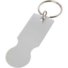 De Rhea metalen sleutelhanger met trolleymuntje is ontworpen om op de meeste supermarktkarretjes te passen, zodat je ze kunt ontgrendelen zonder munten of tokens.