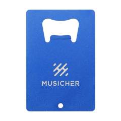WoW! Flesopener van 100% gerecycled aluminium. De opener heeft het prettige formaat van een creditcard en is gemakkelijk aan een sleutelring te bevestigen. GRS-gecertificeerd.    Aluminium kan oneindig vaak gerecycled worden terwijl de kwaliteit van het materiaal behouden blijft. Door het gebruik van gerecycled aluminium worden er minder nieuwe grondstoffen gebruikt tijdens de productie van dit product. Dit betekent minder energieverbruik en minder gebruik van water.